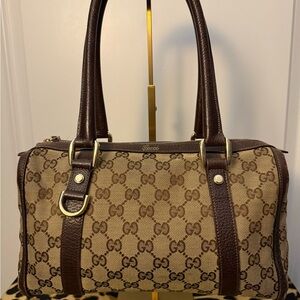 Gucci Brown Monogram Abbey Boston Bag